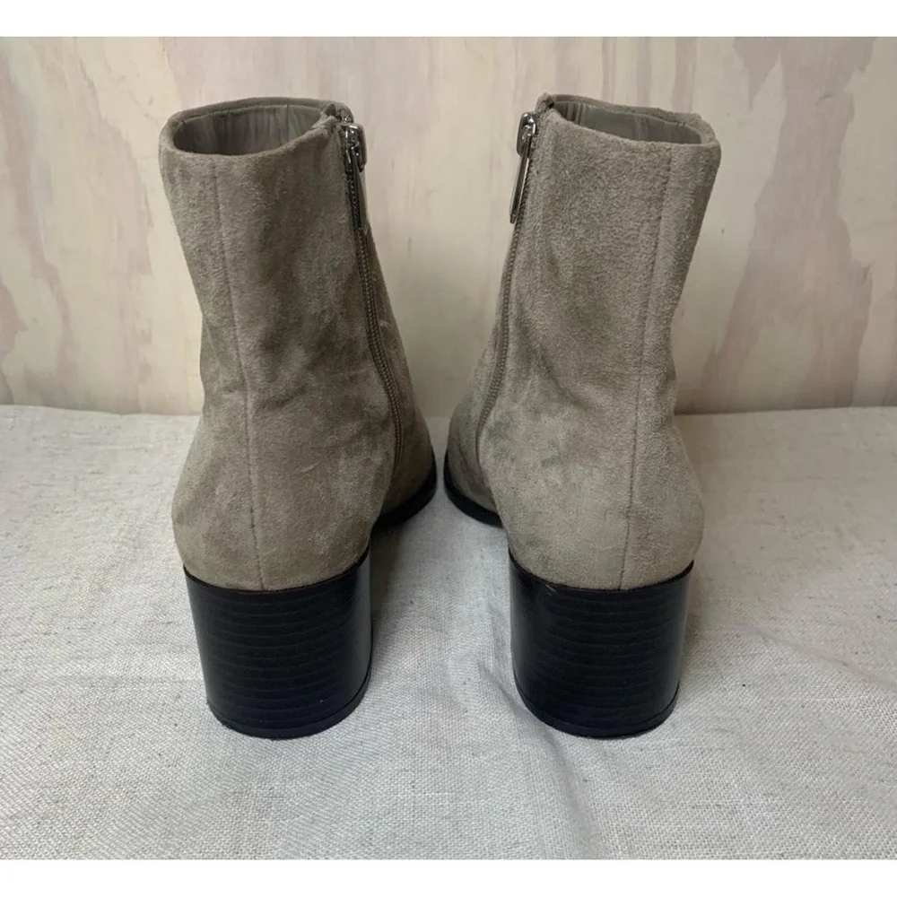 Sam Edelman Womens Ankle Boots Size 9M Light Gray Suede Block Heel Side Zipper - Picture 3 of 7